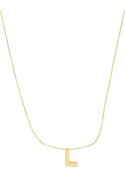 Buy 🧨 14 Karat Yellow Gold Block Initial-L Necklace by Belk & Co. 🎉 -DealsBelk & Co. Store Belk 27175