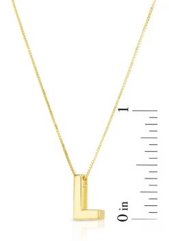 Buy 🧨 14 Karat Yellow Gold Block Initial-L Necklace by Belk & Co. 🎉 -DealsBelk & Co. Store Belk 27177