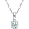 Wholesale 🥰 3/4 ct. t.g.w. Aquamarine Solitaire Pendant with Chain in Sterling Silver by Belk & Co. ⭐