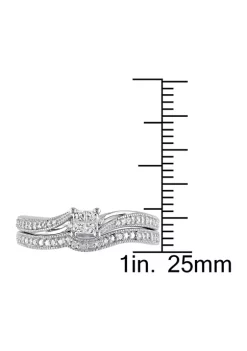 Cheapest 😉 1/4 CT TW Princess Cut Quad and Round Diamond Crossover Bridal Set in 10k White Gold by Belk & Co. 🥰 -DealsBelk & Co. Store Belk 27226