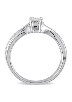Cheapest 😉 1/4 CT TW Princess Cut Quad and Round Diamond Crossover Bridal Set in 10k White Gold by Belk & Co. 🥰 -DealsBelk & Co. Store Belk 27227