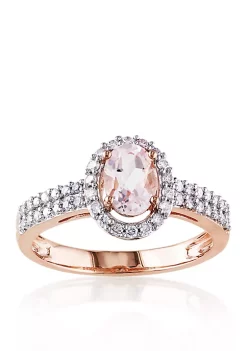 Best deal 🛒 10k Rose Gold Morganite and Diamond Ring by Belk & Co. 😍