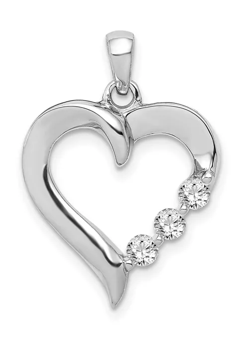 Discount 🎁 1/4 ct. t.w. Diamond Heart Pendant in 14K White Gold by Belk & Co. 😉 5 Discount 🎁 1/4 ct. t.w. Diamond Heart Pendant in 14K White Gold by Belk & Co. 😉 - Image 5