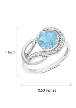 Hot Sale ✨ 10K White Gold Blue Topaz and 2 ct. t.w. Diamond Accent Ring by Belk & Co. 🎁 -DealsBelk & Co. Store Belk 27260