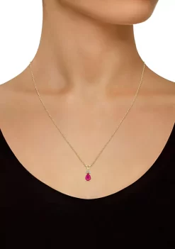 Best Pirce 🧨 14K Gold 7x5 Pear Shape Ruby Diamond Accent Pendant by Belk & Co. 🛒 -DealsBelk & Co. Store Belk 27267