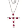Buy 😉 Ruby Cross Pendant Necklace in Sterling Silver by Belk & Co. 😍