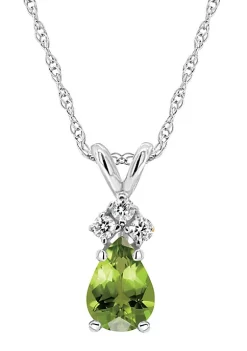 Cheapest ❤️ 14K Gold 7x5 Pear Shape Peridot Diamond Accent Pendant by Belk & Co. 🎉 -DealsBelk & Co. Store Belk 27273