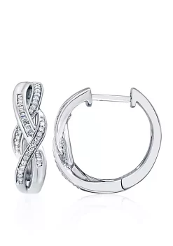 Wholesale 🧨 0.26 ct. t.w. Diamond Swirl Hoop Earrings in Sterling Silver by Belk & Co. ❤️