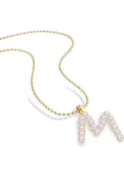 Best reviews of 🎉 3.5-4 mm Cultured Freshwater Pearl 'M' Initial Pendant with Chain in Yellow Plated Sterling Silver by Belk & Co. ✨ -DealsBelk & Co. Store Belk 27307