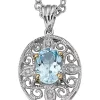 Best reviews of ⭐ 1.6 ct. t.w. Sky Blue Topaz and 1/10 ct. t.w. Diamond Necklace in Sterling Silver and 14K Gold True Two-Tone by Belk & Co. ✔️
