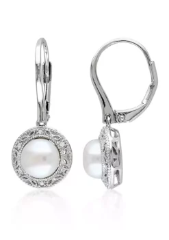 Outlet ⌛ 0.05 ct. t.w. Diamond and White Cultured Freshwater Pearl Earrings in Sterling Silver by Belk & Co. 🎁 5 Outlet ⌛ 0.05 ct. t.w. Diamond and White Cultured Freshwater Pearl Earrings in Sterling Silver by Belk & Co. 🎁 -DealsBelk & Co. Store Belk 2731