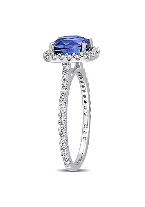 Flash Sale ⌛ 2 ct. t.g.w. Blue Sapphire and 1/3 ct. t.w. Diamond Halo Cocktail Ring in 14K White Gold by Belk & Co. 🤩 3 Flash Sale ⌛ 2 ct. t.g.w. Blue Sapphire and 1/3 ct. t.w. Diamond Halo Cocktail Ring in 14K White Gold by Belk & Co. 🤩 - Image 3