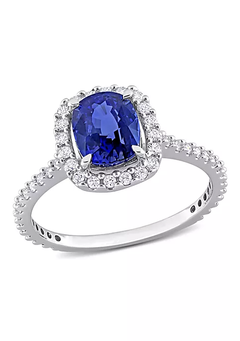 Flash Sale ⌛ 2 ct. t.g.w. Blue Sapphire and 1/3 ct. t.w. Diamond Halo Cocktail Ring in 14K White Gold by Belk & Co. 🤩 6 Flash Sale ⌛ 2 ct. t.g.w. Blue Sapphire and 1/3 ct. t.w. Diamond Halo Cocktail Ring in 14K White Gold by Belk & Co. 🤩 - Image 6
