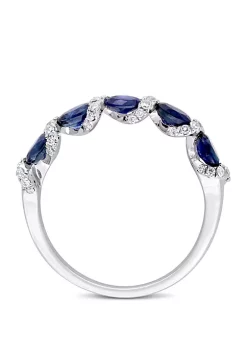 Cheap 🎉 7/8 ct. t.w. Oval Sapphire and 1/4 ct. t.w. Diamond Ribbon Ring in 14k White Gold by Belk & Co. 🛒 -DealsBelk & Co. Store Belk 27327