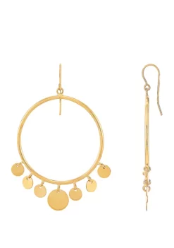 Discount 🤩 Circle Disk Earrings in 10K Yellow Gold by Belk & Co. 🎁 -DealsBelk & Co. Store Belk 27332