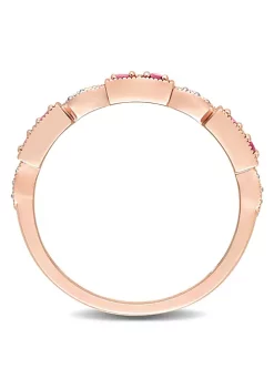 Cheapest ✨ Ruby and Diamond Accent Semi-Eternity Ring in 10k Rose Gold by Belk & Co. 🎁 -DealsBelk & Co. Store Belk 27334