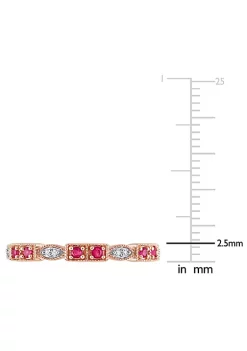 Cheapest ✨ Ruby and Diamond Accent Semi-Eternity Ring in 10k Rose Gold by Belk & Co. 🎁 -DealsBelk & Co. Store Belk 27335