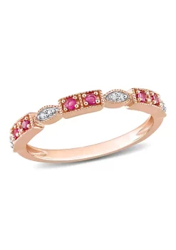 Cheapest ✨ Ruby and Diamond Accent Semi-Eternity Ring in 10k Rose Gold by Belk & Co. 🎁 -DealsBelk & Co. Store Belk 27337