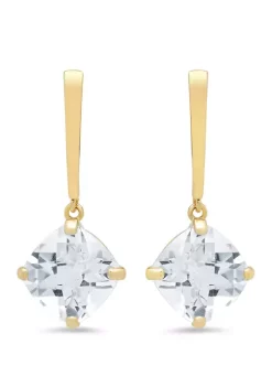 New 🔥 4.2 ct. t.w. White Topaz Drop Earrings by Belk & Co. 💯