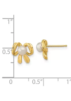 Best Sale 🎉 14K Yellow Gold 3-4mm White Button Freshwater Cultured Pearl Post Earrings by Belk & Co. 🤩 -DealsBelk & Co. Store Belk 27347