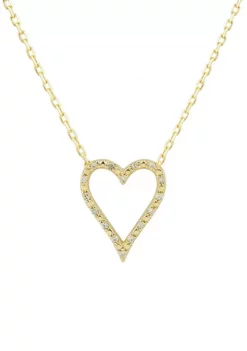 Best Pirce 🧨 1/2 ct. t.w. Diamond Heart Necklace in 10K Yellow Gold by Belk & Co. ✨