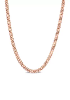 Deals 💯 18k Rose Gold Plated Sterling Silver 4.4mm Curb Link Chain Necklace by Belk & Co. 🤩 -DealsBelk & Co. Store Belk 27365