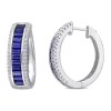 Best Sale ❤️ 5.12 ct. t.w. Lab Created Blue and White Sapphire Hoop Earrings in Sterling Silver by Belk & Co. 👏
