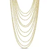 Top 10 ❤️ Multi-Strand Chain Necklace in 18k Yellow Gold Plated Sterling Silver, 18" by Belk & Co. 👍