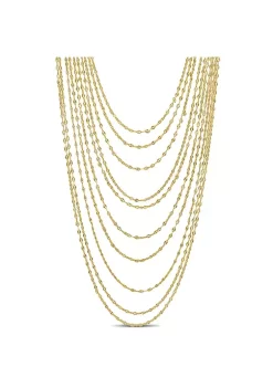 Top 10 ❤️ Multi-Strand Chain Necklace in 18k Yellow Gold Plated Sterling Silver, 18" by Belk & Co. 👍