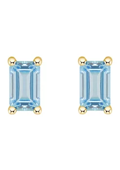 Deals ⭐ 14K Gold 5x3 Emerald Cut Aquamarine Earrings by Belk & Co. 🔥 -DealsBelk & Co. Store Belk 27383