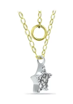 Cheapest 🎉 1/10 ct. t.w. Diamond Star Necklace on 15-1/2 inch Chain with 2" Extender, 18K Gold over Silver by Belk & Co. 😀 -DealsBelk & Co. Store Belk 27394