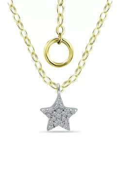 Cheapest 🎉 1/10 ct. t.w. Diamond Star Necklace on 15-1/2 inch Chain with 2" Extender, 18K Gold over Silver by Belk & Co. 😀 -DealsBelk & Co. Store Belk 27396