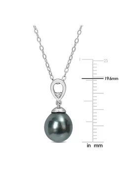 Budget ๐คฉ 8-9mm Black Tahitian Cultured Freshwater Pearl and White Topaz Drop Pendant with Chain in Sterling Silver by Belk & Co. ๐ 7 Budget ๐คฉ 8-9mm Black Tahitian Cultured Freshwater Pearl and White Topaz Drop Pendant with Chain in Sterling Silver by Belk & Co. ๐ -DealsBelk & Co. Store Belk 27398