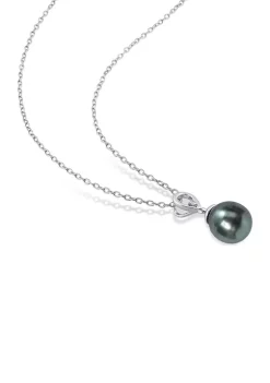 Budget ๐คฉ 8-9mm Black Tahitian Cultured Freshwater Pearl and White Topaz Drop Pendant with Chain in Sterling Silver by Belk & Co. ๐ 8 Budget ๐คฉ 8-9mm Black Tahitian Cultured Freshwater Pearl and White Topaz Drop Pendant with Chain in Sterling Silver by Belk & Co. ๐ -DealsBelk & Co. Store Belk 27399
