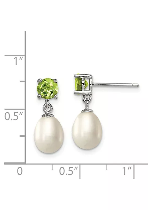 Flash Sale 😉 1.225 ct. t.w. Peridot and Freshwater Cultured Pearl Rhodium-plated 7-8mm Teardrop Earrings in Sterling Silver by Belk & Co. 🌟 4 Flash Sale 😉 1.225 ct. t.w. Peridot and Freshwater Cultured Pearl Rhodium-plated 7-8mm Teardrop Earrings in Sterling Silver by Belk & Co. 🌟 - Image 4