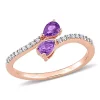 Best deal 👏 Pear Shape Amethyst and 1/10 CT TW Diamond Ring in 10k Rose Gold by Belk & Co. 💯