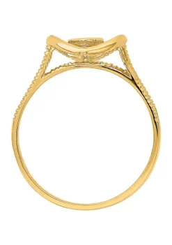 Deals 🌟 14K Yellow Gold Polished Textured Heart with Heart Frame Ring by Belk & Co. 🔥 -DealsBelk & Co. Store Belk 27448