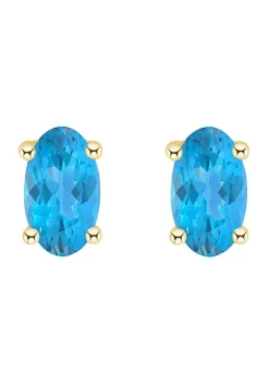Buy 🛒 14K Gold 5x3 Oval Blue Topaz Earrings by Belk & Co. 🌟 -DealsBelk & Co. Store Belk 27477
