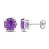 Deals 👏 2.60 ct. t.g.w. Amethyst Bezel Style Stud Earrings in Sterling Silver by Belk & Co. 🎉