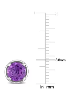 Deals 👏 2.60 ct. t.g.w. Amethyst Bezel Style Stud Earrings in Sterling Silver by Belk & Co. 🎉 -DealsBelk & Co. Store Belk 27494