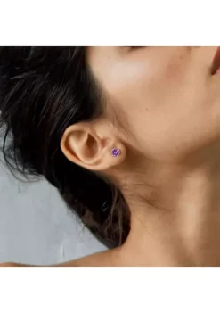 Deals 👏 2.60 ct. t.g.w. Amethyst Bezel Style Stud Earrings in Sterling Silver by Belk & Co. 🎉 -DealsBelk & Co. Store Belk 27496