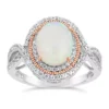 Promo 🎁 Lab Created 1.5 ct. t.w. Created Opal and White Topaz Ring in Sterling Silver by Belk & Co. 😍