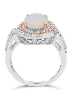 Promo 🎁 Lab Created 1.5 ct. t.w. Created Opal and White Topaz Ring in Sterling Silver by Belk & Co. 😍 -DealsBelk & Co. Store Belk 2752