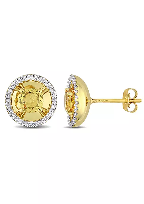 Cheapest 🎁 7/8 CT TGW Citrine and 1/4 CT TW Diamond Margarita Style Stud Earrings in 10k Yellow Gold by Belk & Co. 🤩 1 Cheapest 🎁 7/8 CT TGW Citrine and 1/4 CT TW Diamond Margarita Style Stud Earrings in 10k Yellow Gold by Belk & Co. 🤩