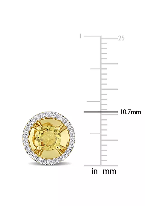 Cheapest 🎁 7/8 CT TGW Citrine and 1/4 CT TW Diamond Margarita Style Stud Earrings in 10k Yellow Gold by Belk & Co. 🤩 2 Cheapest 🎁 7/8 CT TGW Citrine and 1/4 CT TW Diamond Margarita Style Stud Earrings in 10k Yellow Gold by Belk & Co. 🤩 - Image 2