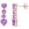 Flash Sale ⭐ 3.12 CT TGW Heart Shape Amethyst Drop Earrings in 10k Rose Gold by Belk & Co. 🌟