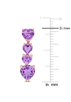 Flash Sale ⭐ 3.12 CT TGW Heart Shape Amethyst Drop Earrings in 10k Rose Gold by Belk & Co. 🌟 -DealsBelk & Co. Store Belk 27533