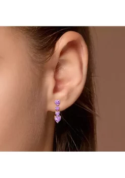 Flash Sale ⭐ 3.12 CT TGW Heart Shape Amethyst Drop Earrings in 10k Rose Gold by Belk & Co. 🌟 -DealsBelk & Co. Store Belk 27535