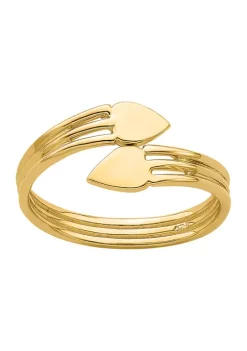 Best Sale 🎁 14K Yellow Gold Two Heart Bypass Ring by Belk & Co. ❤️ -DealsBelk & Co. Store Belk 27548