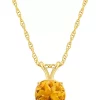 Discount 😉 14K Yellow Gold 7mm Round Citrine Pendant Necklace by Belk & Co. 🥰